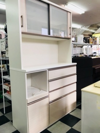 超美品 NITORI ニトリ 食器棚 システムキッチン棚 キッチンボード ポスティア120KBWH