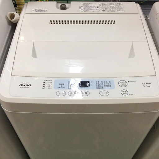 【送料無料・設置無料サービス有り】洗濯機 2015年製 AQUA AQW-S451 中古