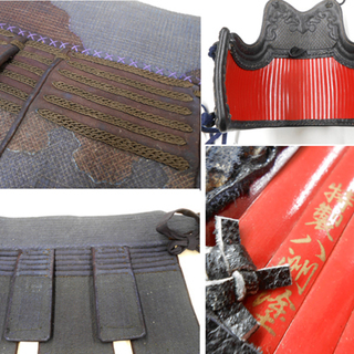 札幌市 剣道 一式 竹刀/筑峰 防具 面/小手/垂/袴/ 胴(八洲塗) 防具袋付き 7点セット 清田区