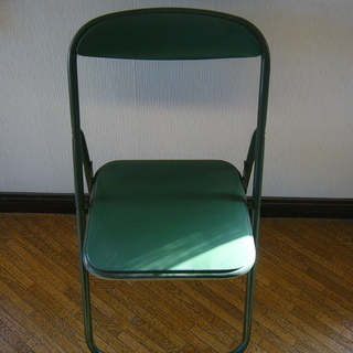 訳あり家具/折りたたみパイプ椅子/複数あり（緑）