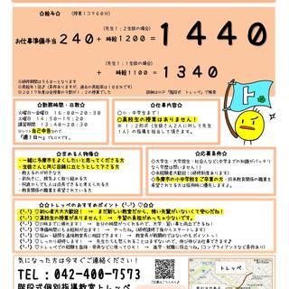 【個別指導塾講師募集】1コマ（60分）1200～＋授業前手当240の画像