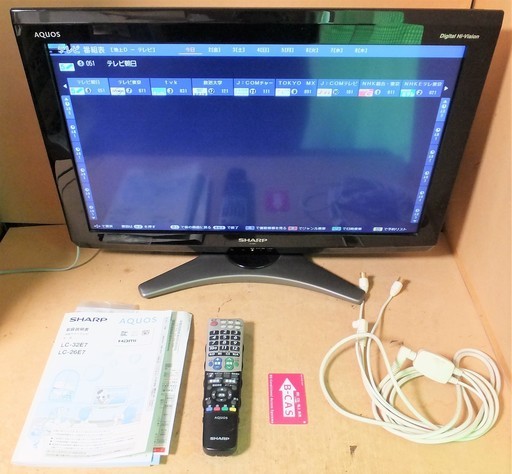 シャープ SHARP LC-26E7 AQUOS 26V型液晶テレビ◆お部屋に丁度いいサイズ