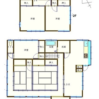 潮来市永山　売戸建980万　霞ケ浦まで徒歩1分　永山西のバス停も徒歩1分　土地254.38㎡　建物133.31㎡（5LDK)駐車スペース約3台　 - 不動産