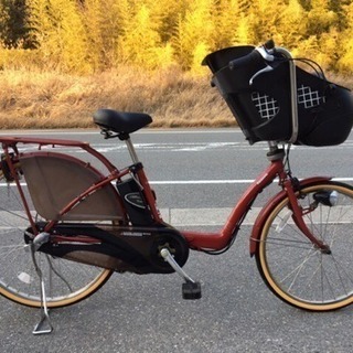 電動自転車 パナソニック ギュット 3人乗り レッド