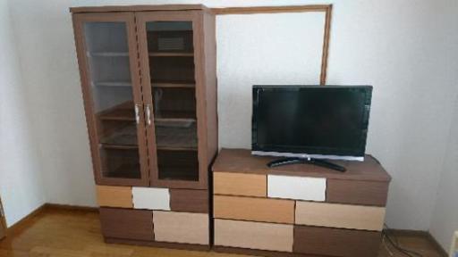 【中古】本棚とチェストのセット