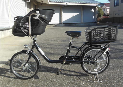 【値下げいたしました！】　★★　程度良！　あさひサイクル【ママフレ！ツイン　２０型】　子供３人乗せ推奨自転車！　ＯＧＫ製リアバスケットサービス！　中古リアチャイルドシートに差し替え可（有償）！　ＢＢＡ適合！　お届けいたします！　㊟電動タイプではありません　★★
