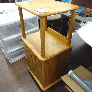 札幌 引き取り 木製 電話台 収納棚付き FAX台 テレフォンラック