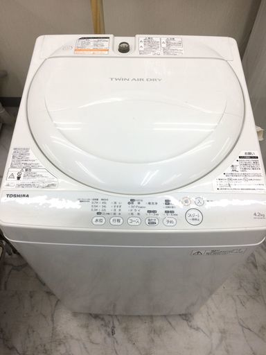 東芝 4.2ｋ 洗濯機 AW-42SM 2014年製 I013