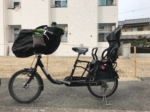 子ども乗せ自転車 3人乗り対応ママチャリ　ママフレ、後ろ子乗せ（OGK製1万円相当）付きレインカバー付属