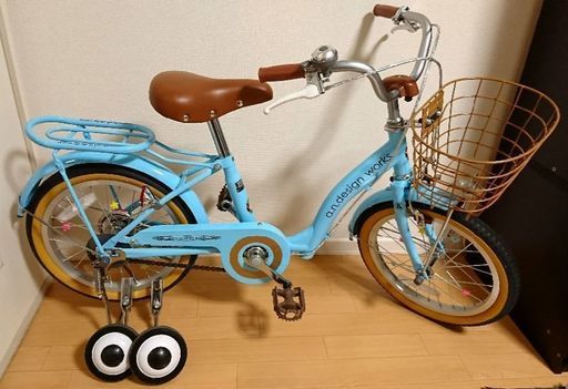 美品 子供用 自転車 キッズ 16インチ スタンド付き 補助輪あり