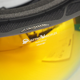 未使用品 ALPINA/アルピナ スキーゴーグル【2017】GRANBY QVMM A7211732 M50偏光・調光ミラー マットブラック グランビー 