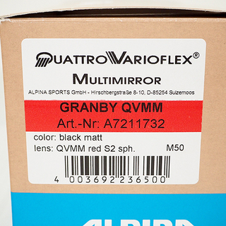 未使用品 ALPINA/アルピナ スキーゴーグル【2017】GRANBY QVMM A7211732 M50偏光・調光ミラー マットブラック グランビー 
