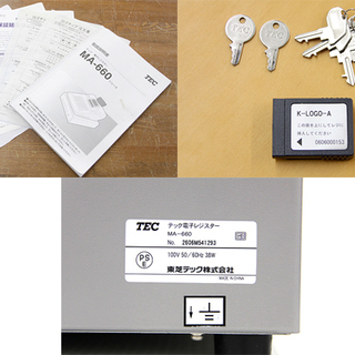動作品 東芝テック 電子レジスター MA-660-10 2シート ホワイト 店舗用品 業務用 レジ