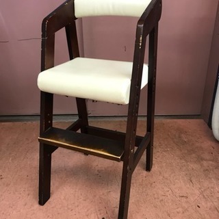 木製子供椅子 食卓用 足置き付