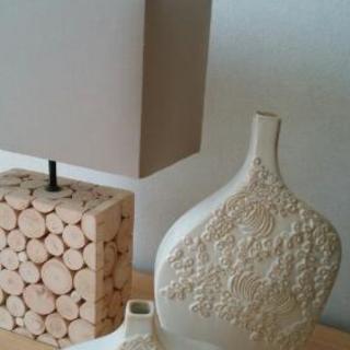 (未使用)花柄　陶器　花瓶　2個セット