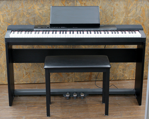 CASIO/カシオ 電子ピアノ Privia/プリヴィア PX-150 88鍵盤 イス,取扱説明書付属 ブラック 2013年製 中古 動作確認済み