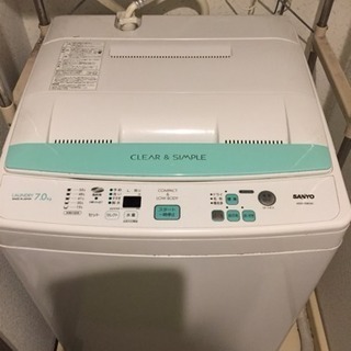 サンヨー 全自動洗濯機 7kg 風乾燥付き - 生活家電
