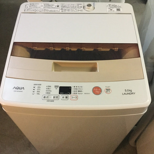 【送料無料・設置無料サービス有り】洗濯機 2017年製 AQUA AQW-BK50E 中古