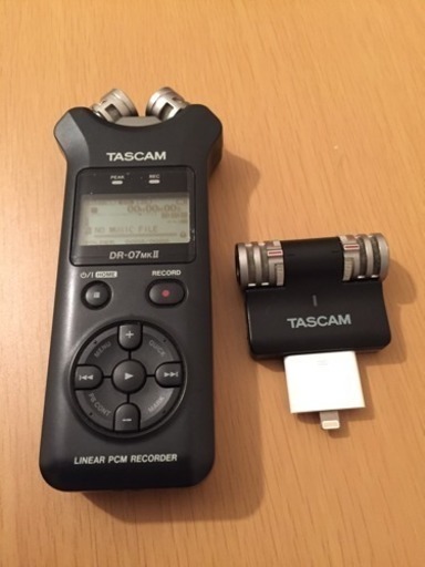 TASCAM DR-07 MKⅡ、TASCAM microphone iM2(変換アダプタ付き)