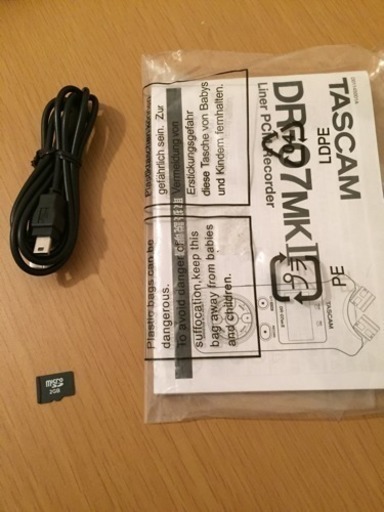 TASCAM DR-07 MKⅡ、TASCAM microphone iM2(変換アダプタ付き)