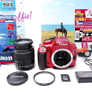 ✨鮮やかなレッド✨Canon Kiss X50 一眼レフ✨