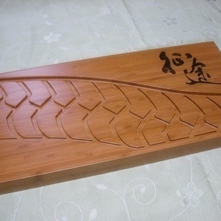 中国茶茶道具 大型茶盤No2　サイズ：約56cmx25cm 竹製大型茶盤
