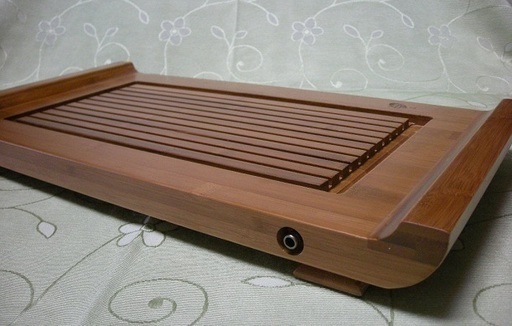 中国茶茶道具 大型茶盤No3　サイズ：約50cmx26cm 竹製大型茶盤