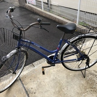 カゴ付き自転車（青）