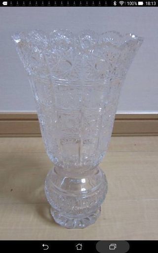 高級　500PK　ボヘミアングラス　25cm花瓶