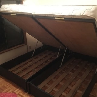 収納付きシングルベッド2台