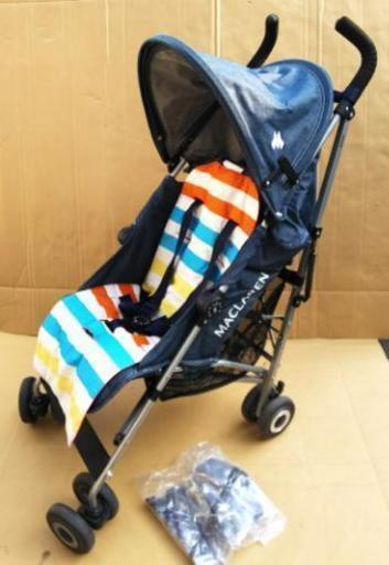 MACLAREN/マクラーレン★quest/クエスト ベビーカー バギー デニム地  新品レインカバー付キレイです