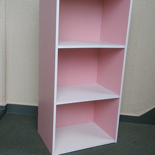可愛い本棚　飾り棚　収納　３段　ピンク　420ｘ290