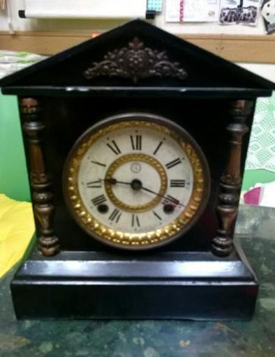 【大正ロマン・昭和レトロ】ゼンマイ式　置時計　Ansonia Clock