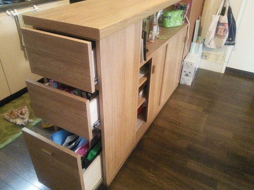 【２週間以内に処分します】 木製のキッチンカウンター　A wooden kitchen counter