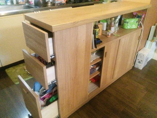 【２週間以内に処分します】 木製のキッチンカウンター　A wooden kitchen counter
