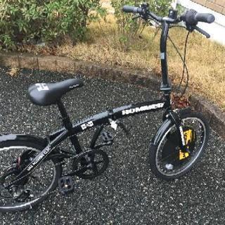 自転車 未使用 ハマー折り畳み自転車 6段変速 20インチ