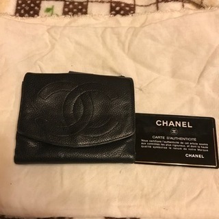 【正規品】CHANEL 黒 折財布