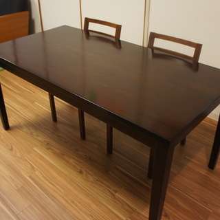条件値引きあり　テーブル（メーカー不明） 椅子2脚（無印）セット　