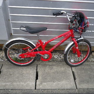 １８インチ　子供用自転車　赤　ヘルメット付属