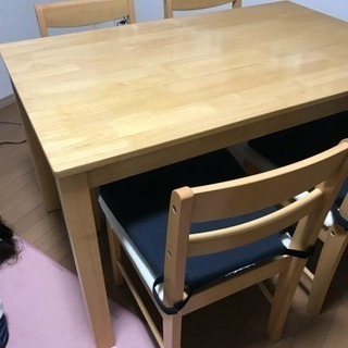 ダイニングテーブル&椅子4脚＆椅子カバー