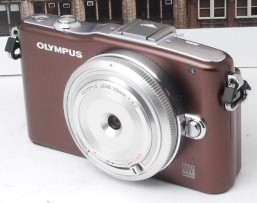 ◼️希少なブラウン◼️可愛いレンズ◼️OLYMPUS E-PM1！ゆうパック代引き発送！送料、代引き手数料無料！