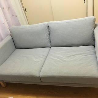IKEAグレー2～3人掛けソファ（2017年購入)