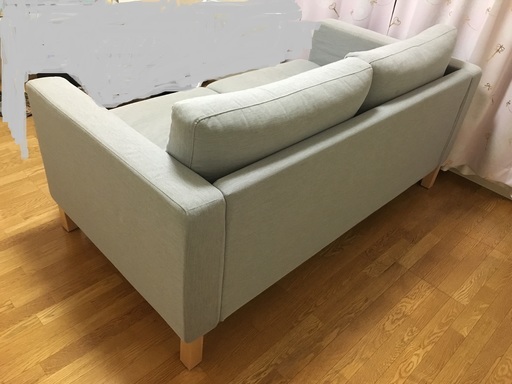 IKEAグレー2～3人掛けソファ（2017年購入)