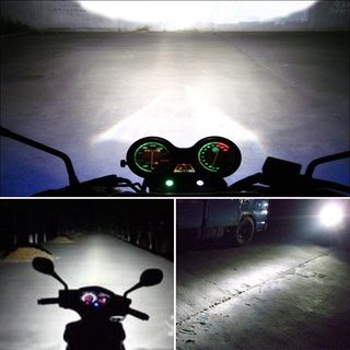 【新品】バイク用 LEDヘッドライト H4 3個のCOBチップ搭...