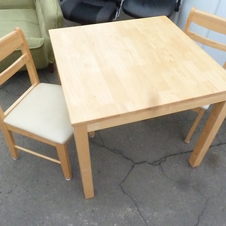 新札幌発★木製★食卓テーブル★ダイニングテーブルセット　椅子2脚付