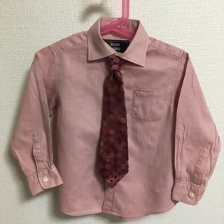子ども用ネクタイ付きシャツ 100 入学式付き添い用にも