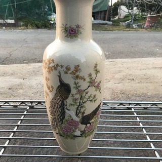 ☆九谷焼　九谷松園　陶器　花鳥絵　花瓶　花器　工芸品