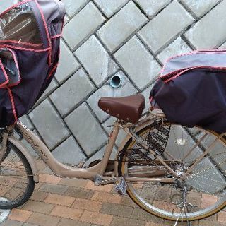 【譲渡決定】子供乗せ自転車　カゴ・レインカバー付　非電動