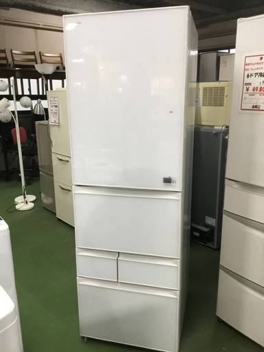 東芝 426L 左開き 野菜室まんなか 5ドア冷凍冷蔵庫 GR-H43GXVL 2014年製 クリアシェルホワイト