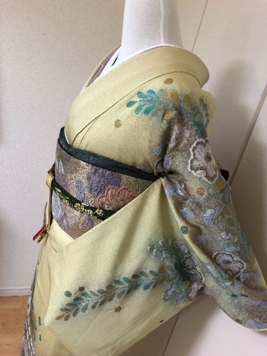麦藁色 絞り 辻が花 訪問着セット❣️